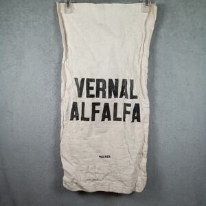 Vintage Vernal Alfalfa Walker Seed Sack Rustic Cotton Fabric Farmhouse Decor